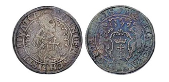 Moneta oblężnicza bita przez Mennicę Gdańską (talar)